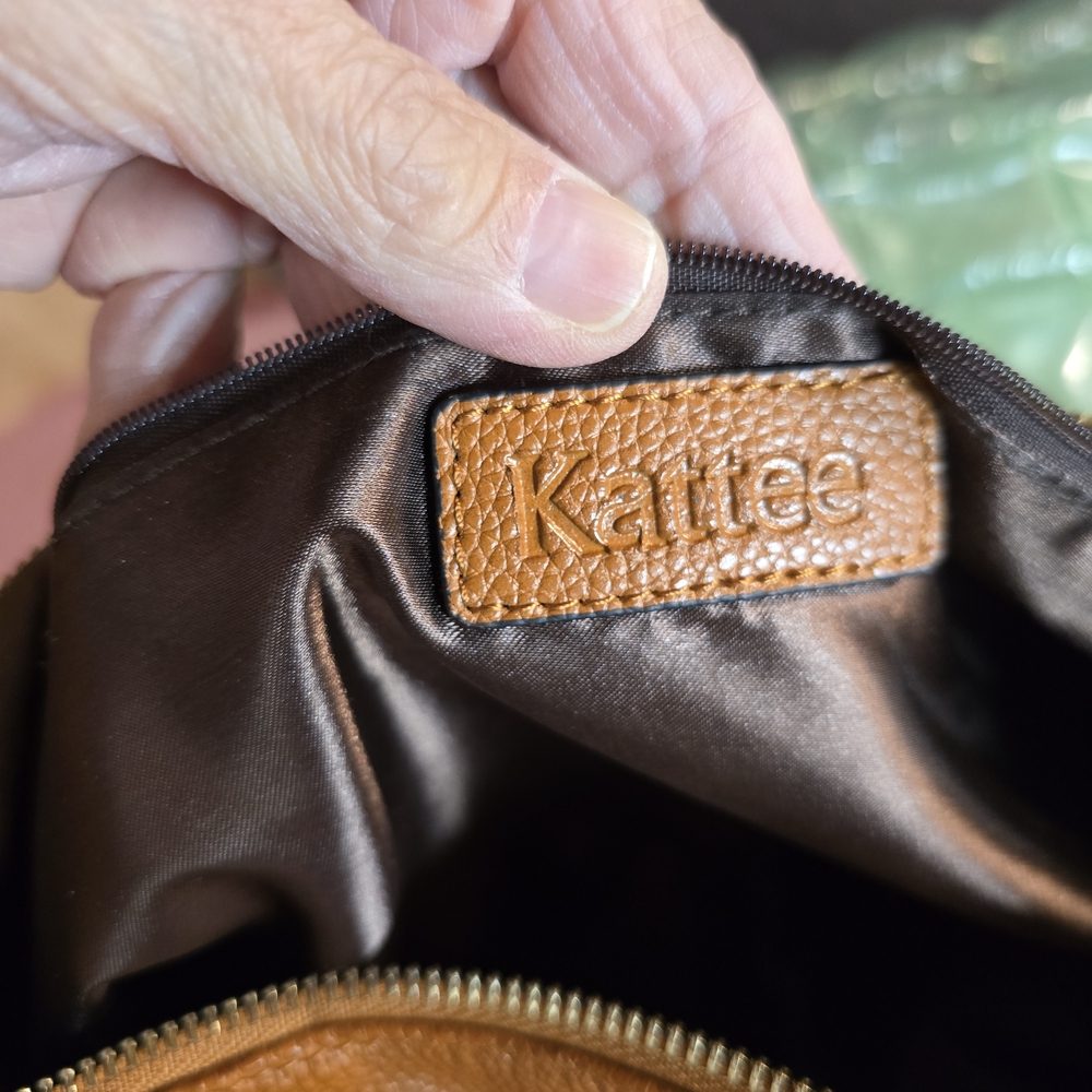 KATTEE Genuine Leather Bag Cognac Brown - Picture 7 of 8